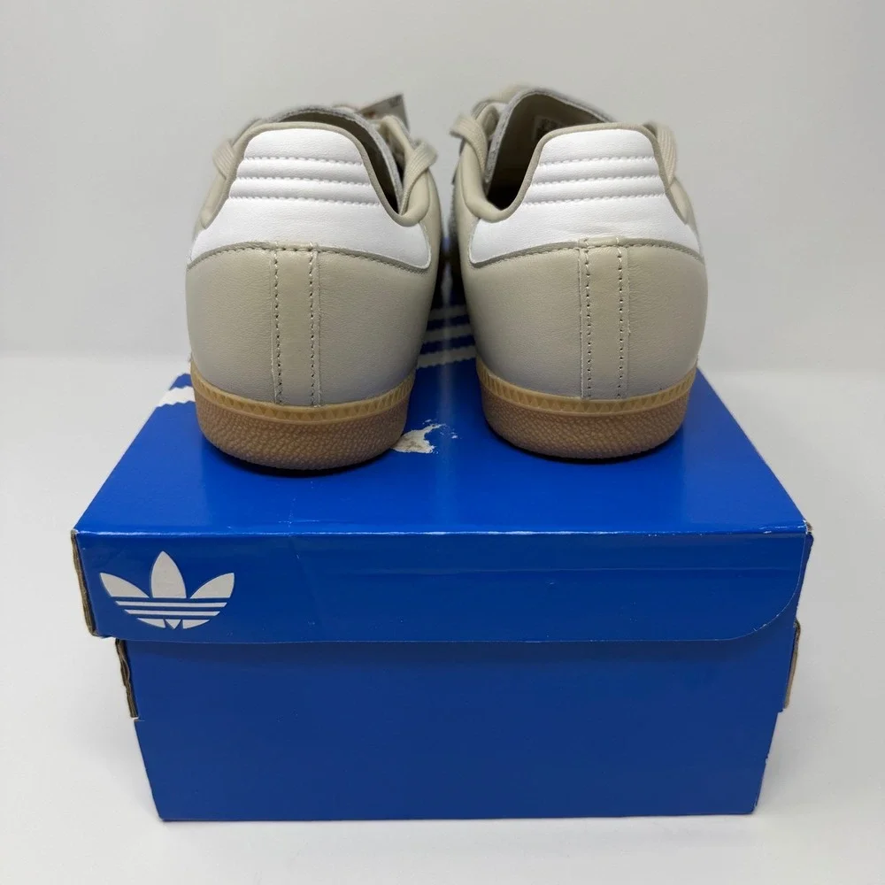 Adidas Samba OG‎ Wonder Taupe White Gum Leather Sneakers JR0883 Mens 8 NEW - Picture 8 of 9